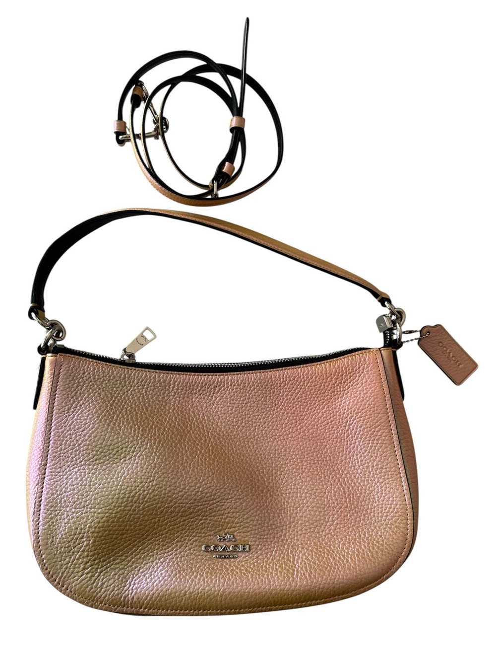 Coach Leather Iridescent Pearlescent Hologram Chelsea Crossbody Purse (F37158)